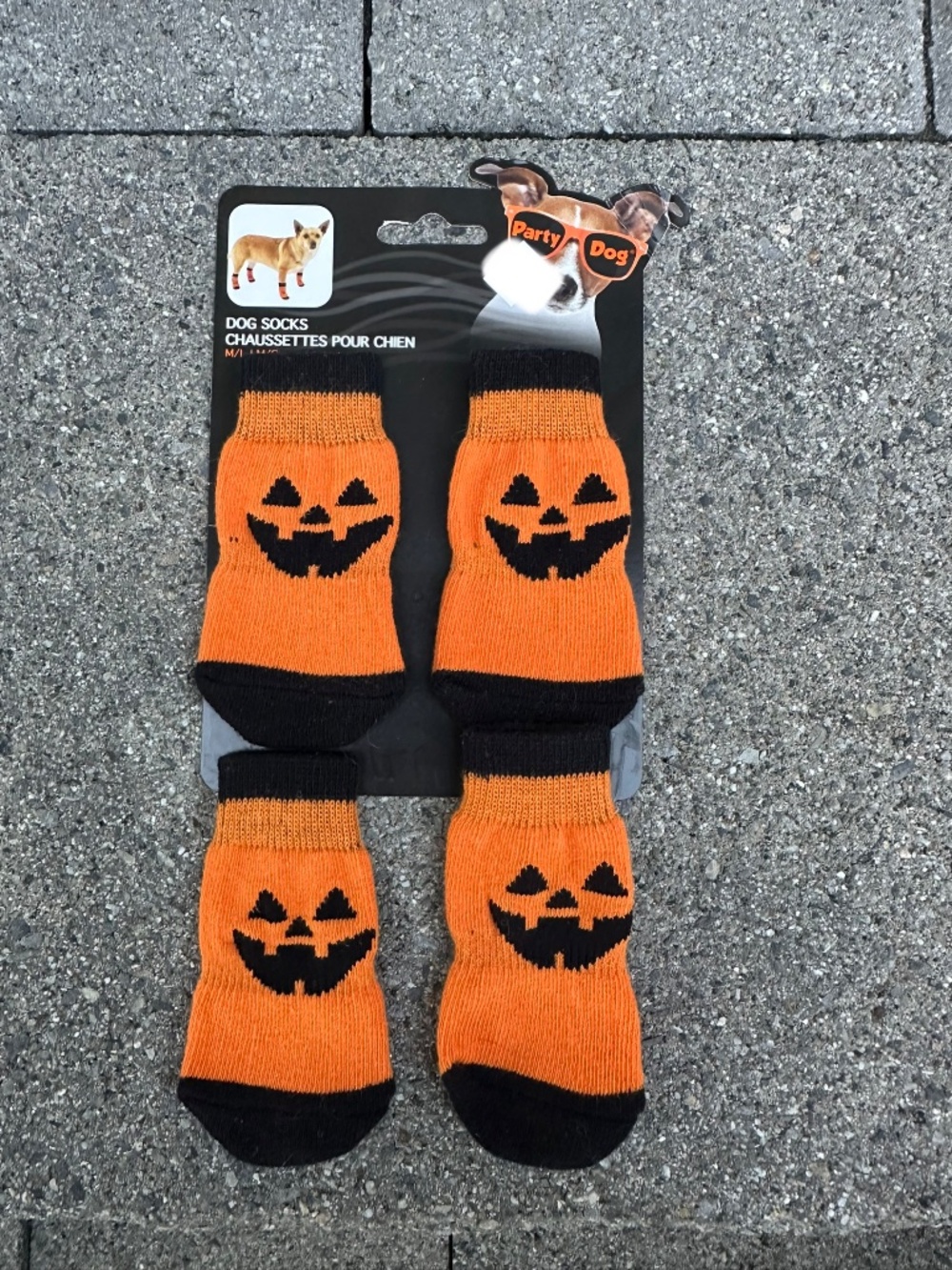 Halloween Jack-O-Lantern Dog Socks
